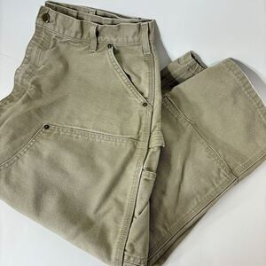 Carhartt Trousers Mens 36x23 Brown Double Knee Carpenter Pant Distressed Altered